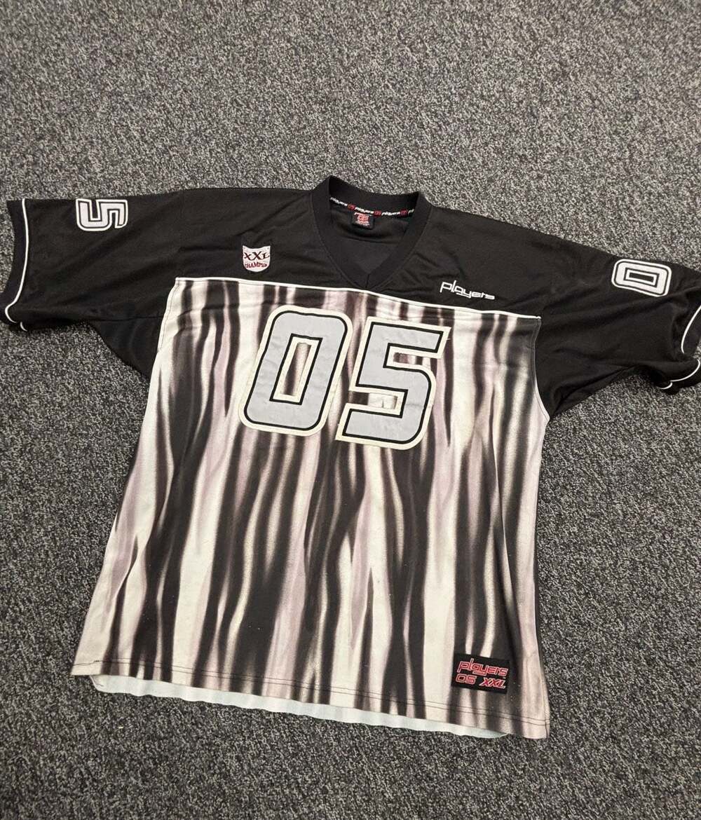 Players 05 XXL Black and Grey Ombre Football Jersey